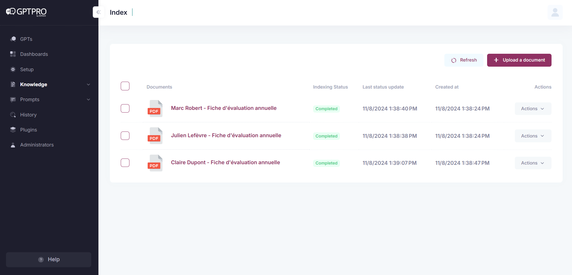 Manage documents