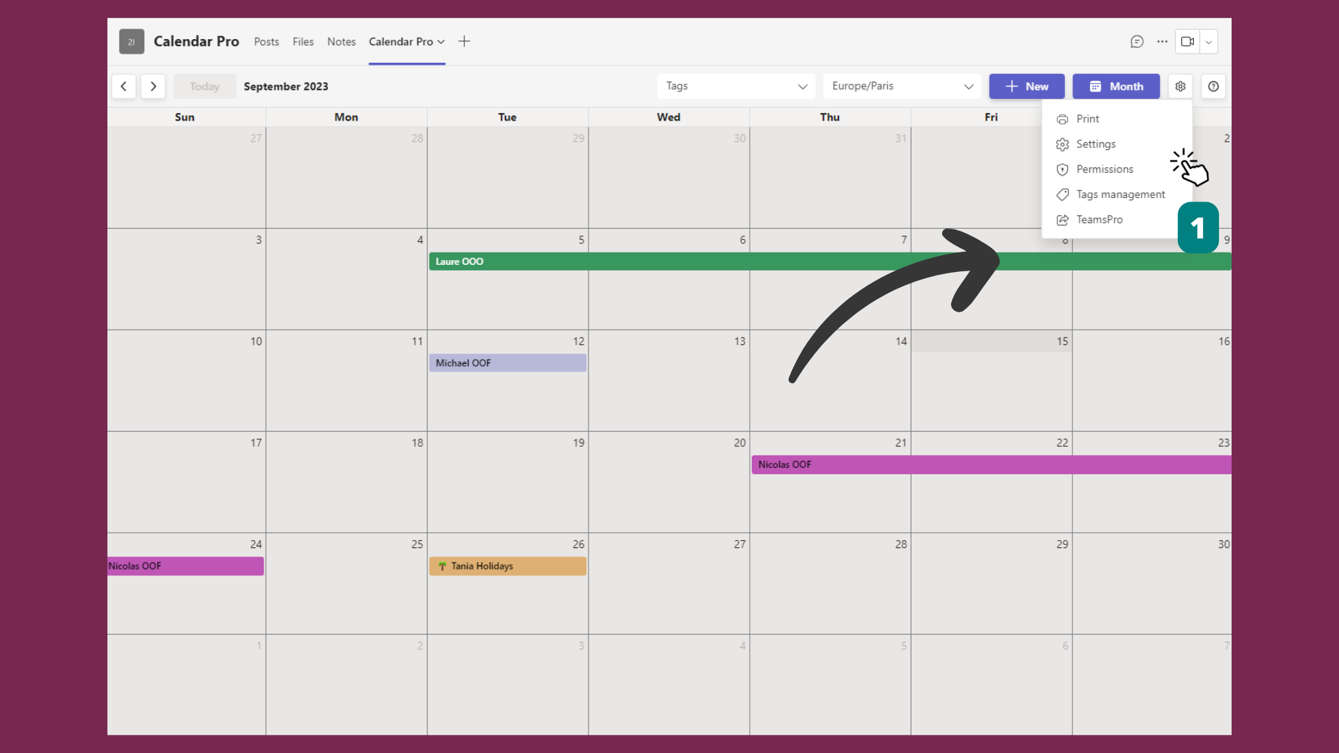 How can I print my Calendar Pro? Witivio Documentation