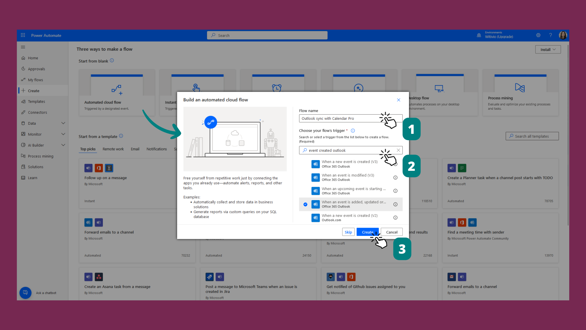 How to synchronize Outlook with Calendar Pro? Witivio Documentation